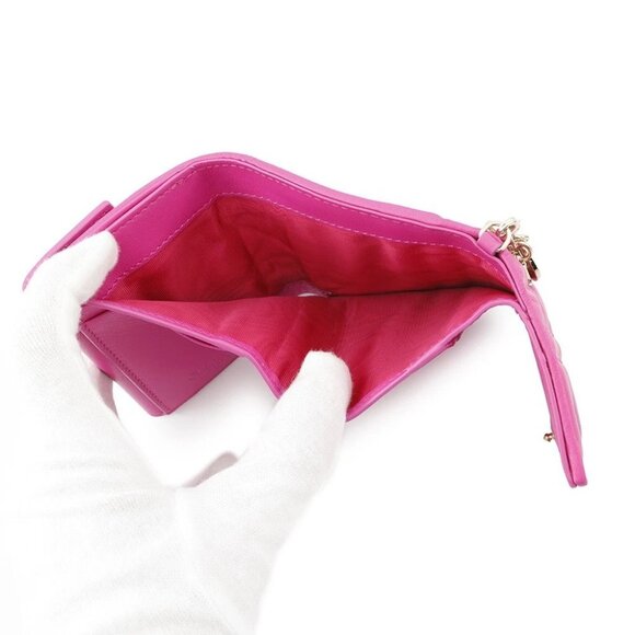 Dior Lady Dior Lotus Wallet Cannage Tri-fold Wallet Lambskin Pink - Picture 5 of 14